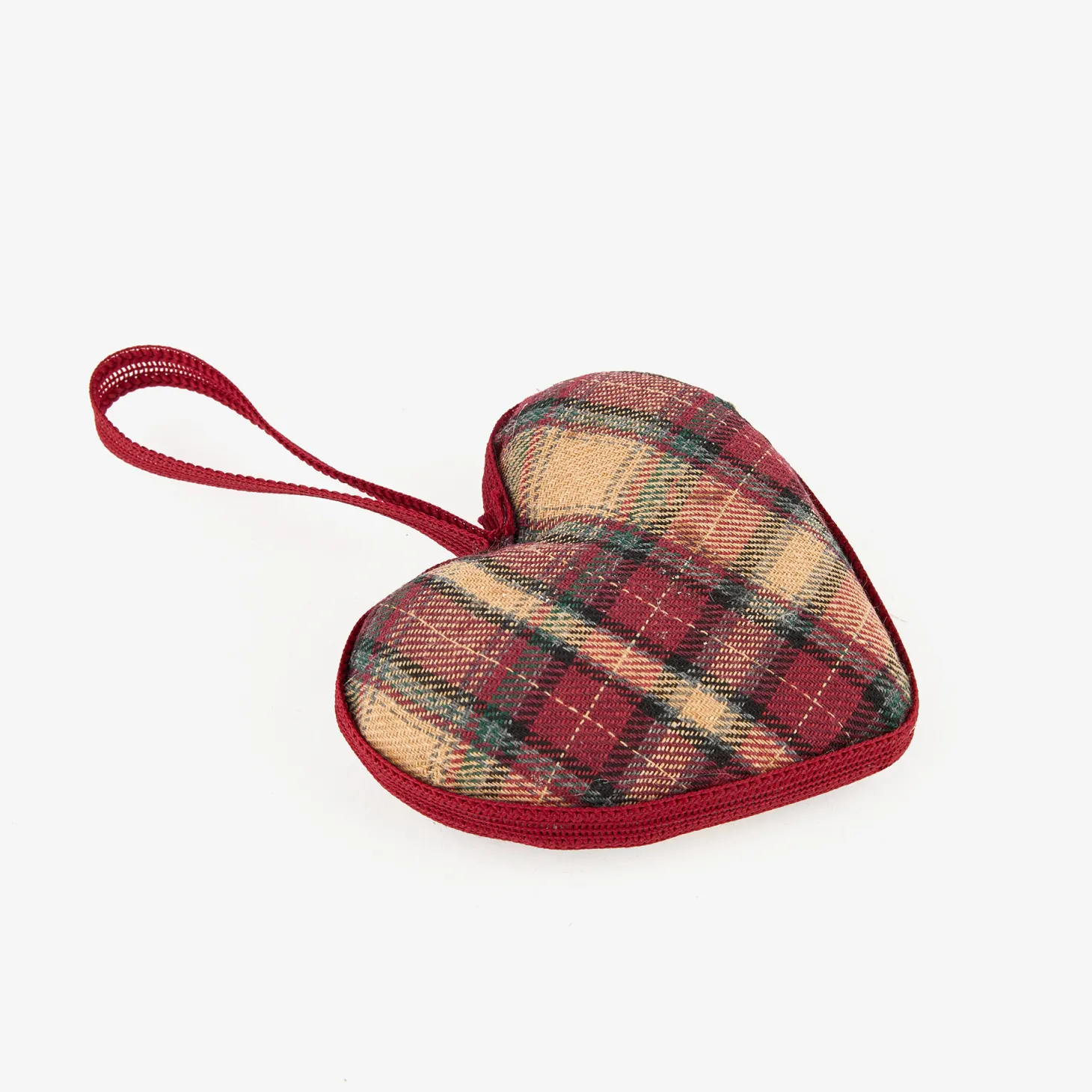 Adorno colgante Corazón de tartán 8cm