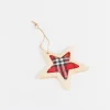 Adorno colgante de madera Estrella roja