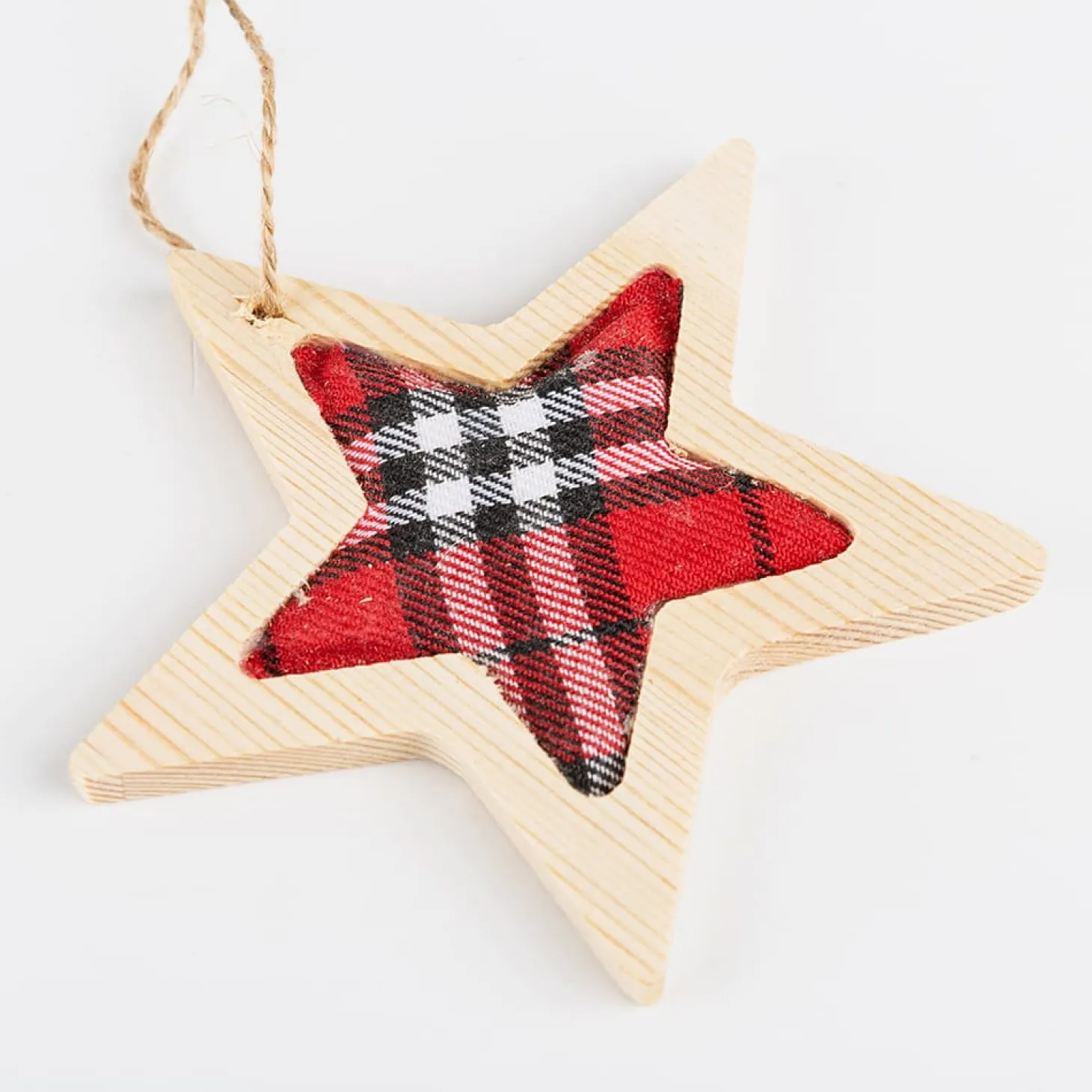 Adorno colgante de madera Estrella roja