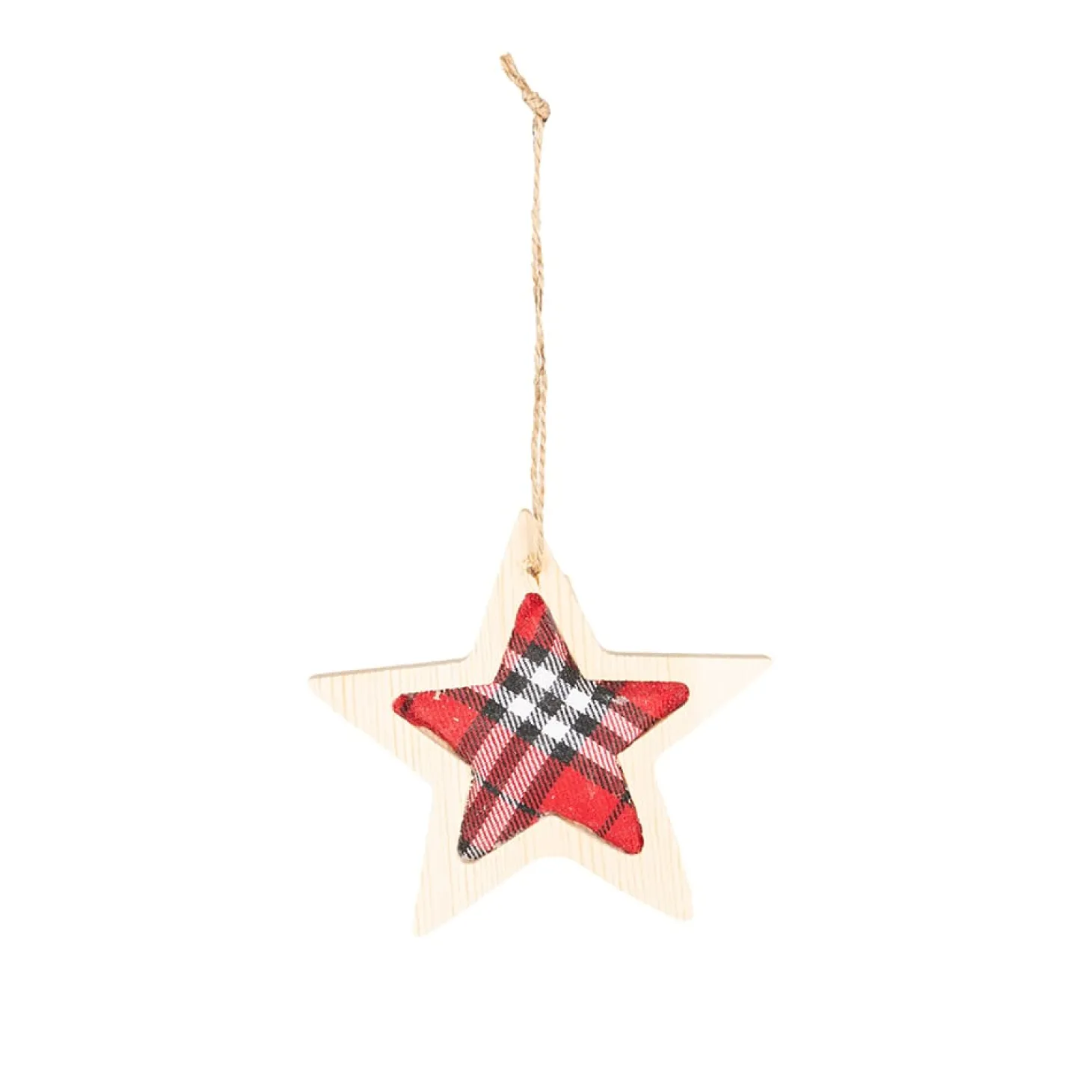 Adorno colgante de madera Estrella roja