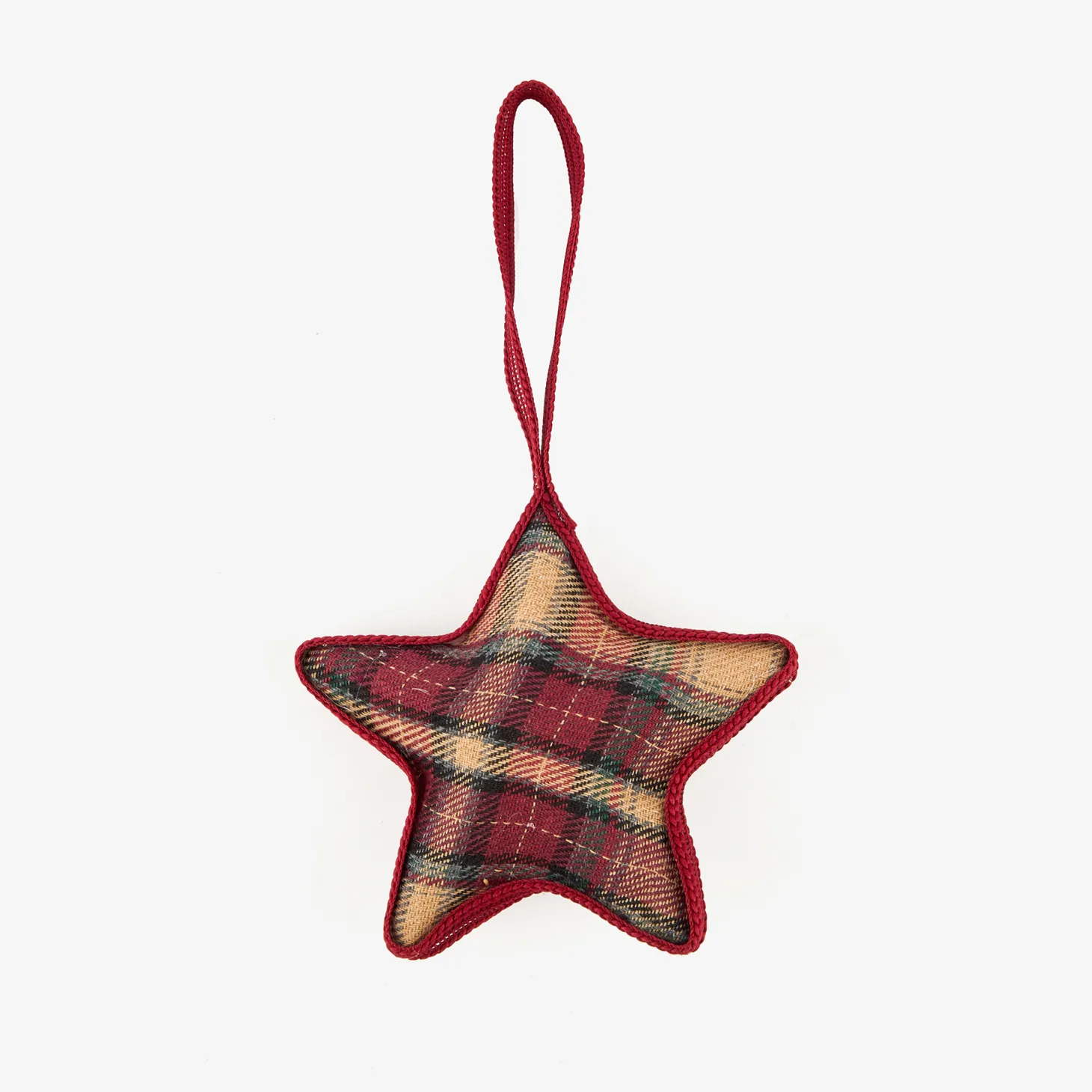 Adorno colgante Estrella de tartán 8cm