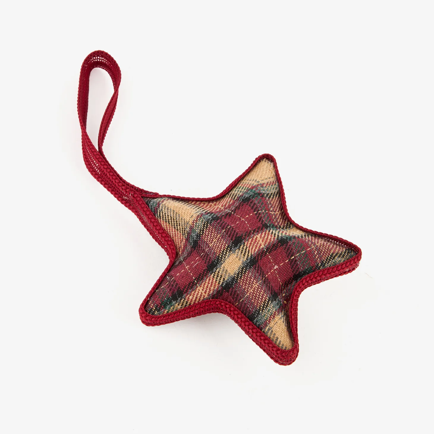 Adorno colgante Estrella de tartán 8cm