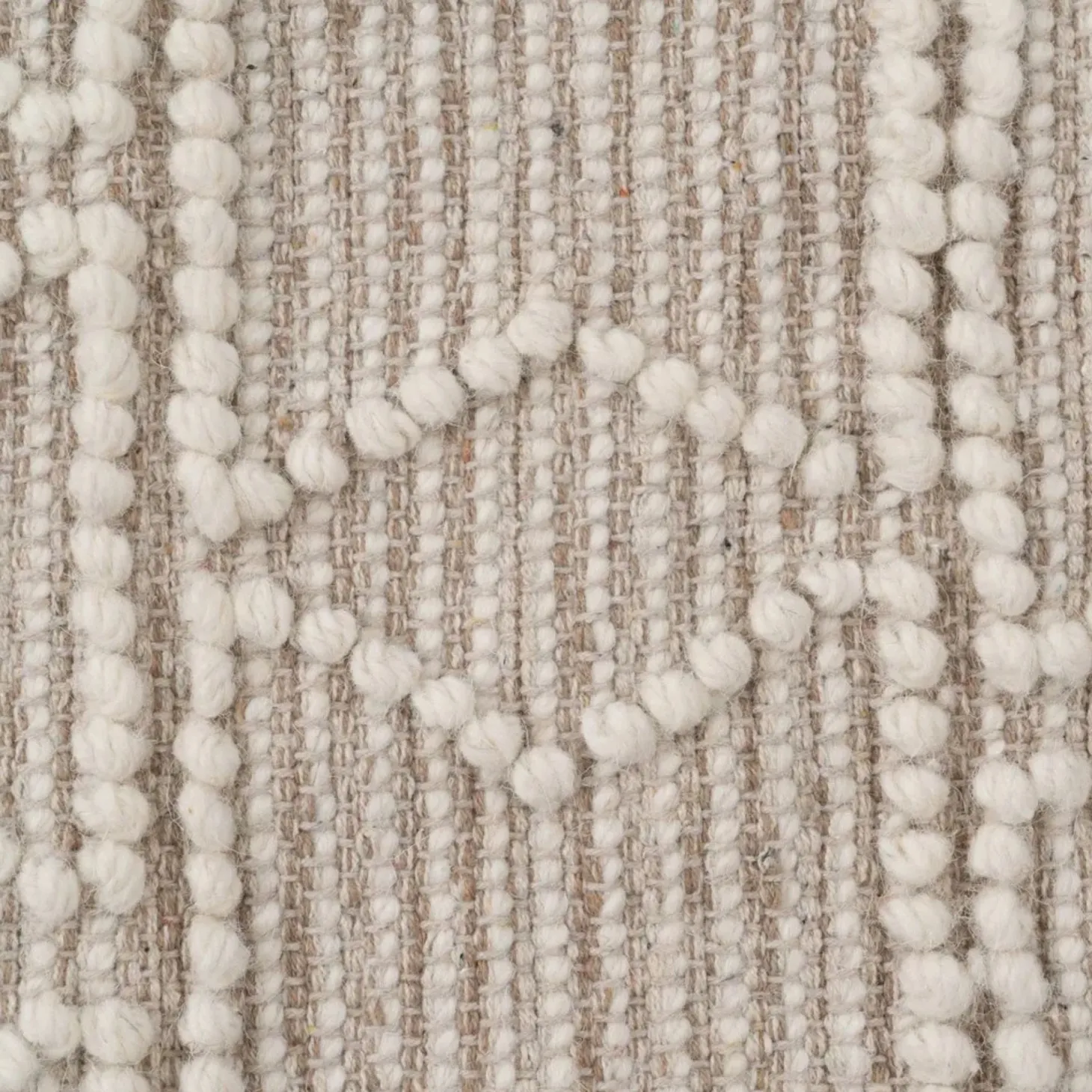 Alfombra crema de lana y algodón con relieve Boho 160x230cm