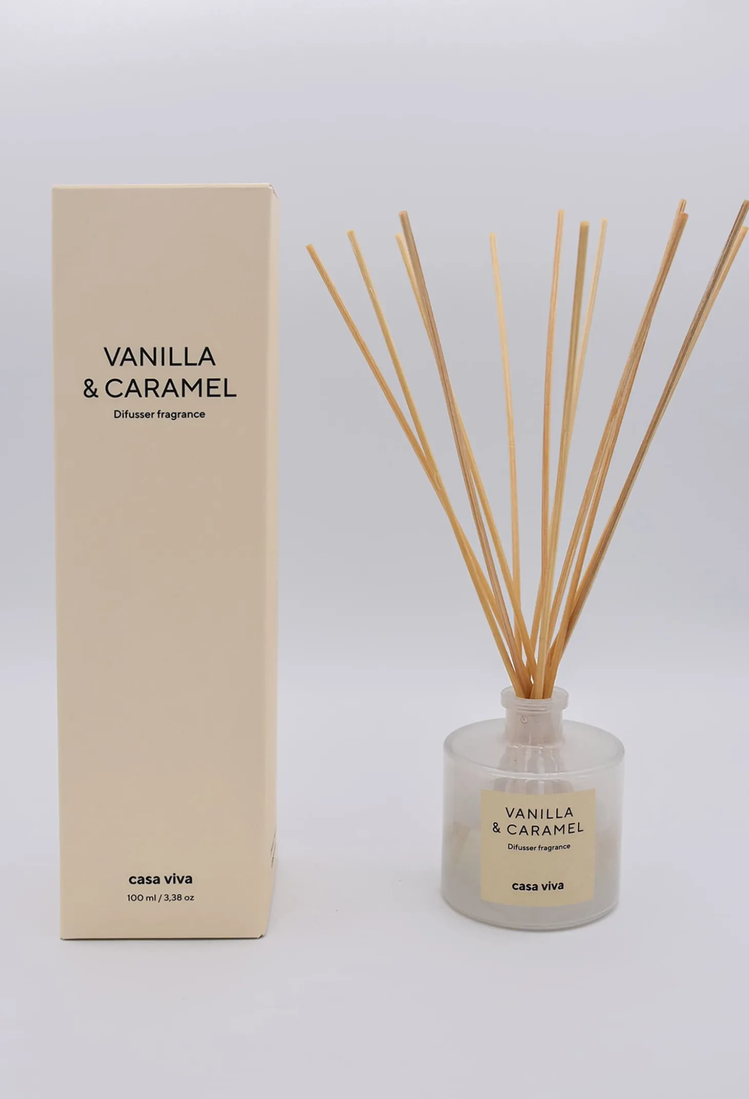 Ambientador en mikado de vainilla y caramelo 100ml Casa Viva