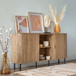 Aparador de madera MDF Valote 140x40x80cm