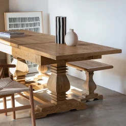 Banco de madera de olmo reciclada Toulouse 168x39x46cm