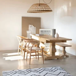 Banco de madera de olmo reciclada Toulouse 168x39x46cm