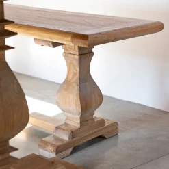 Banco de madera de olmo reciclada Toulouse 168x39x46cm