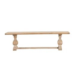 Banco de madera de olmo reciclada Toulouse 168x39x46cm
