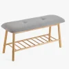 Banco zapatero gris 90x30x45 Bambu