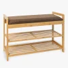 Banco zapatero marrón 70x30x50 Bambu