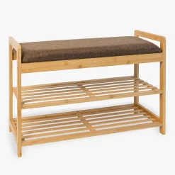 Banco zapatero marrón 70x30x50 Bambu