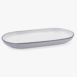 Bandeja oval de cerámica con relieve 32x16cm Siena