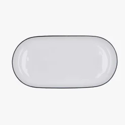 Bandeja oval de cerámica con relieve 32x16cm Siena