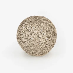 Bola decorativa de rafia dorada con luz LED Luys Ø15cm