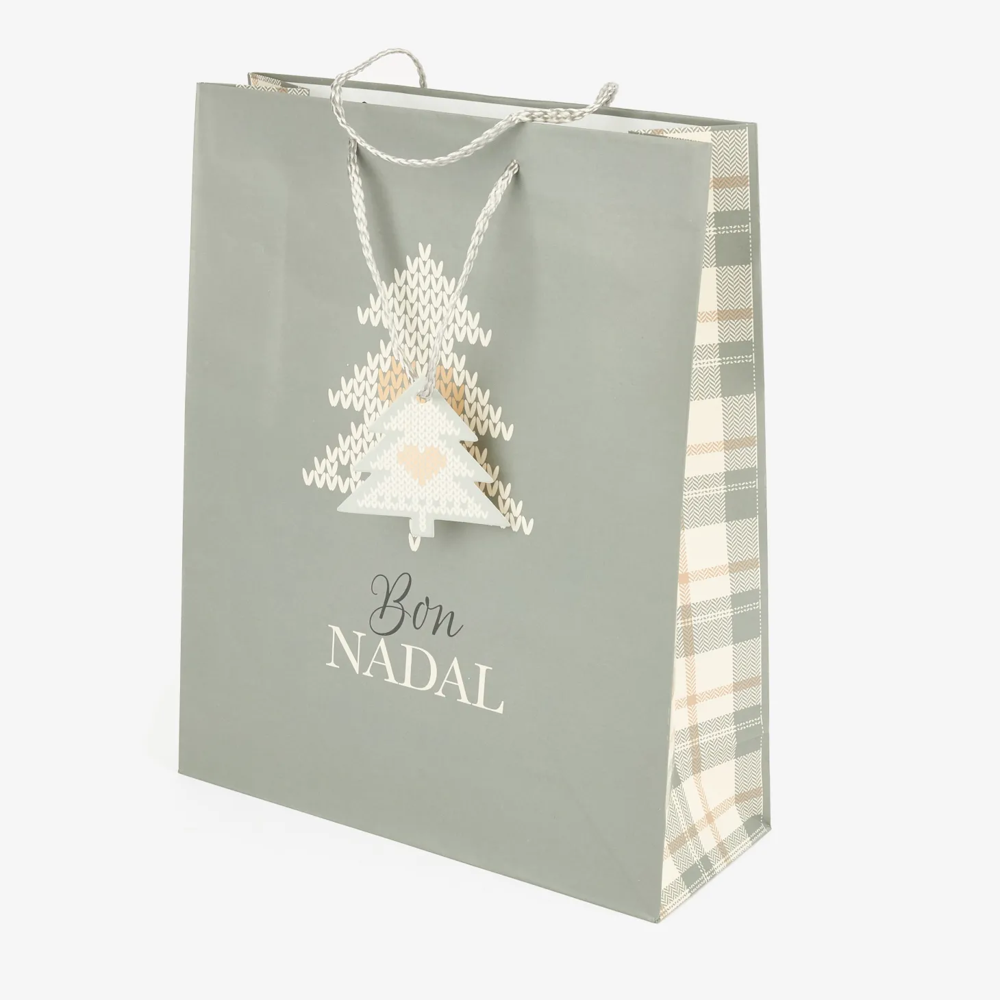 Bolsa de papel para regalo papel gris Nordic XL