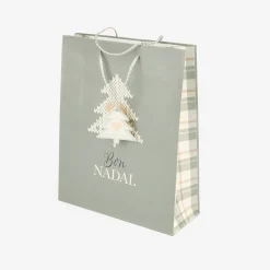 Bolsa de papel para regalo gris Nordic L