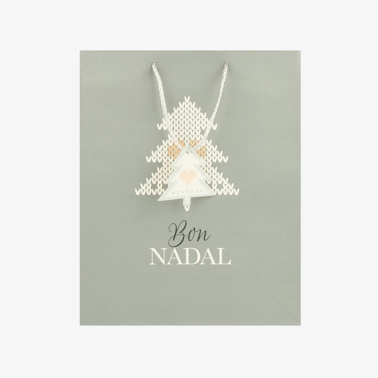Bolsa de papel para regalo gris Nordic L