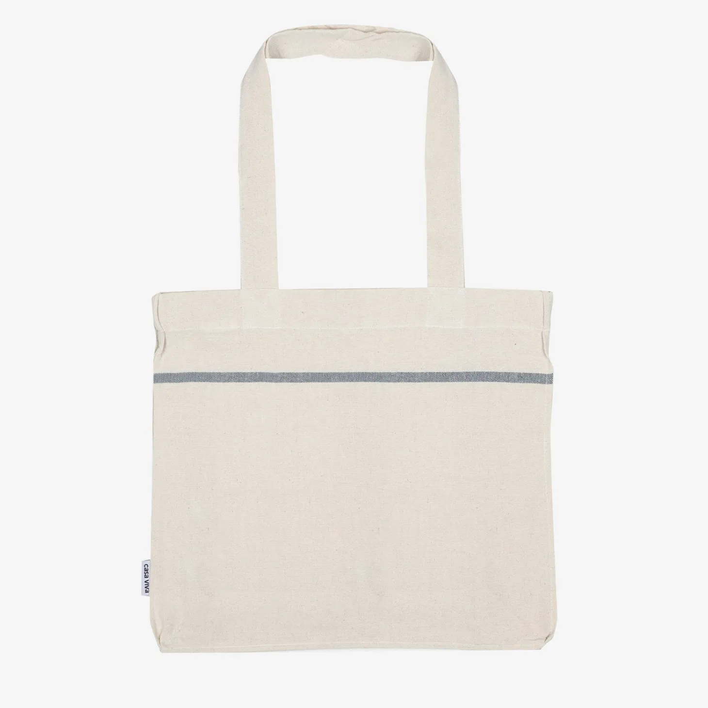 Bolso de algodón con rayas azules Niza 43x39x16cm