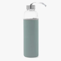 Botella de vidrio con neopreno azul 0,6L Tera
