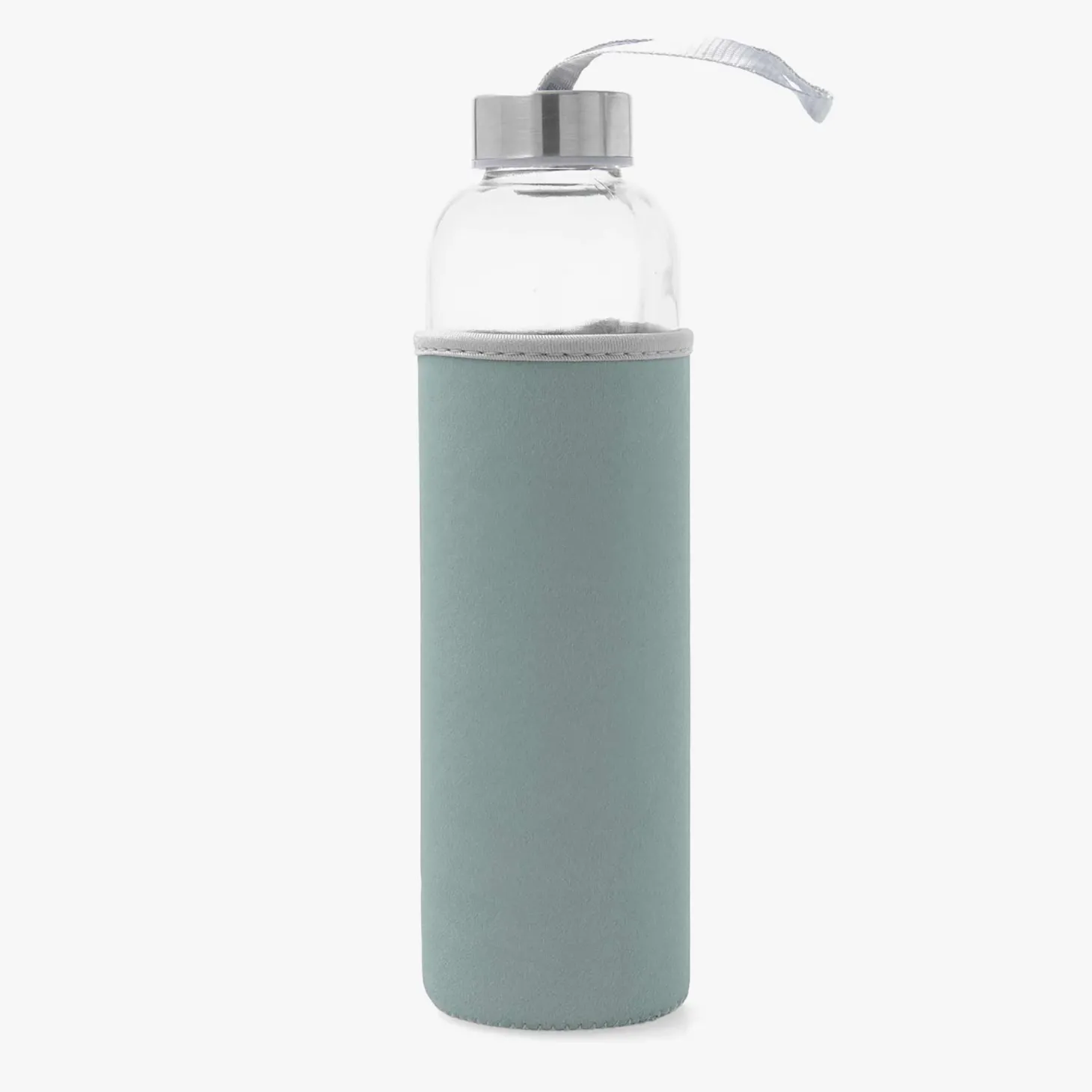 Botella de vidrio con neopreno azul 0,6L Tera