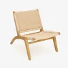 Butaca de madera de olmo y cuerda trenzada beige Alma 56x48x70cm Clau&Chloe