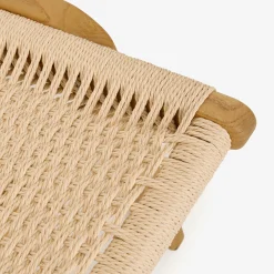 Butaca de madera de olmo y cuerda trenzada beige Alma 56x48x70cm Clau&Chloe