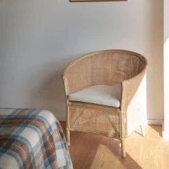 Butaca de ratán beige Milos 76x65x80cm