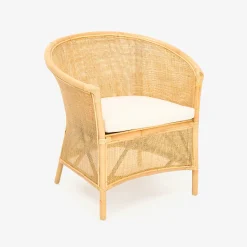 Butaca de ratán beige Milos 76x65x80cm