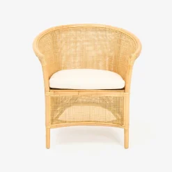 Butaca de ratán beige Milos 76x65x80cm