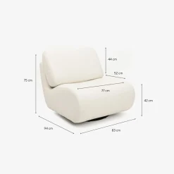 Butaca marfil Succor 83x94x75cm Clau&Chloe