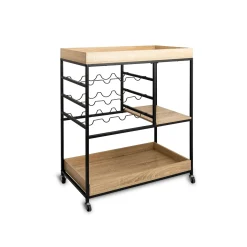 Camarera de acero y madera MDF Bruno 75x40x92