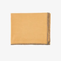 Camino de mesa de algodón con flecos mostaza 30x150cm