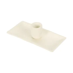 Candelabro de aluminio blanco 13x8x3cm