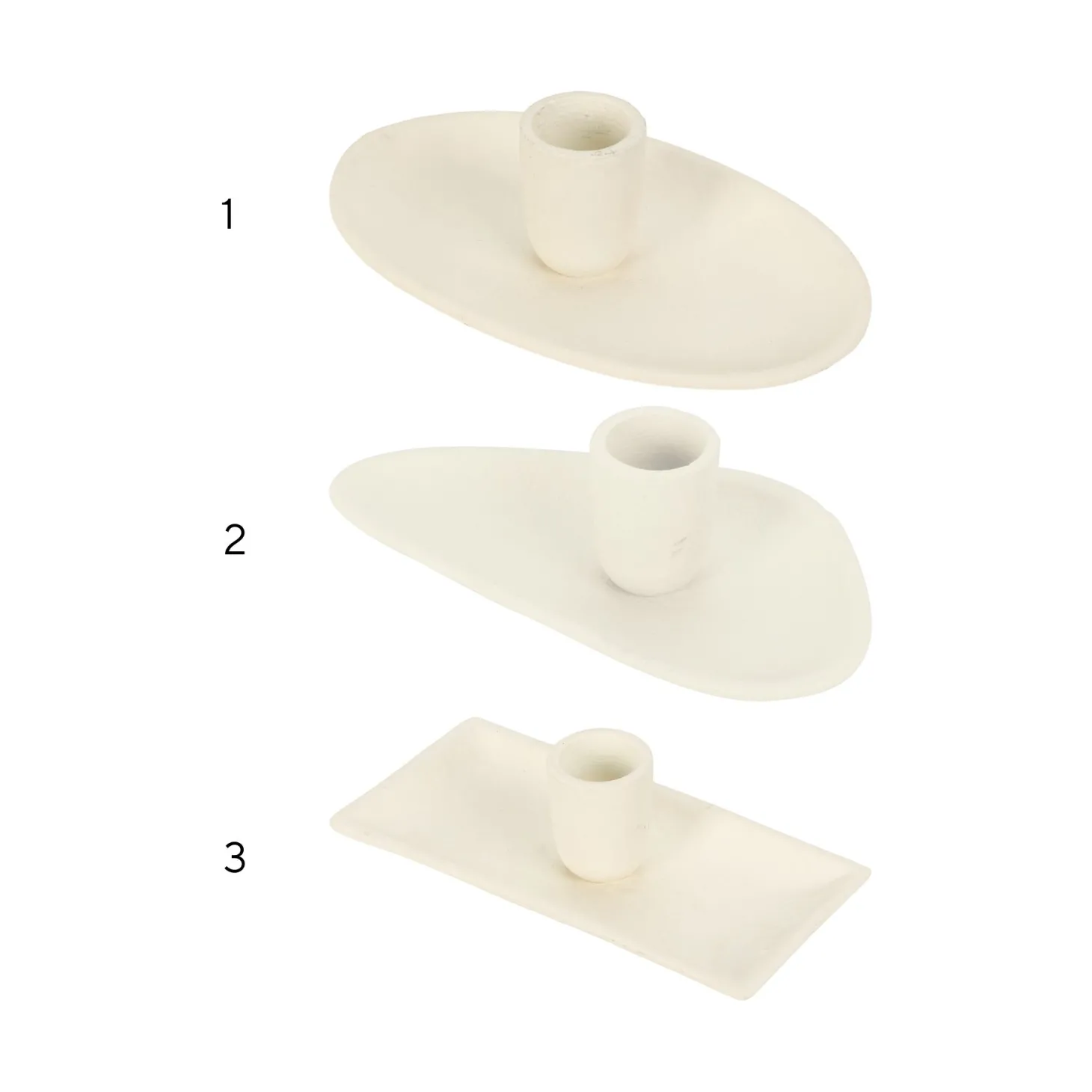 Candelabro de aluminio blanco 13x8x3cm