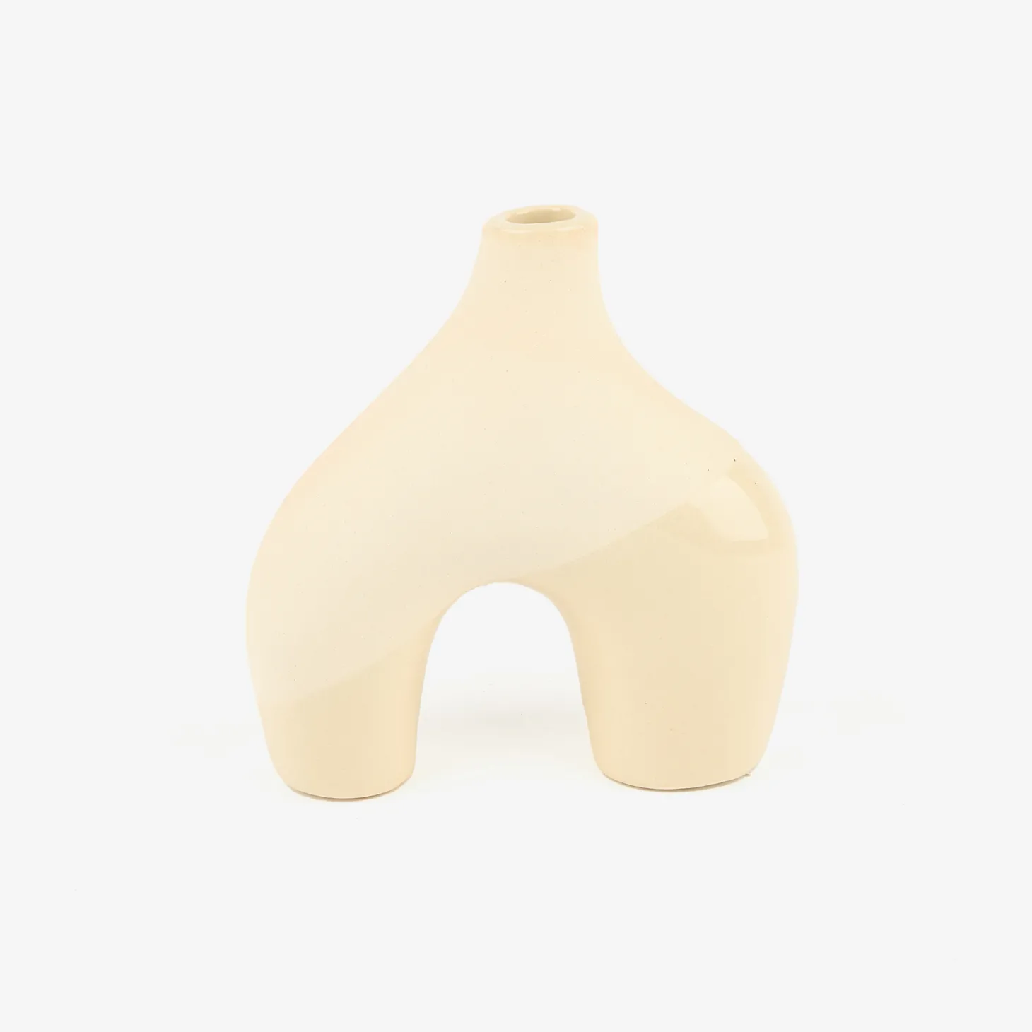 Candelabro de cerámica beige Capiro 15x15x6cm