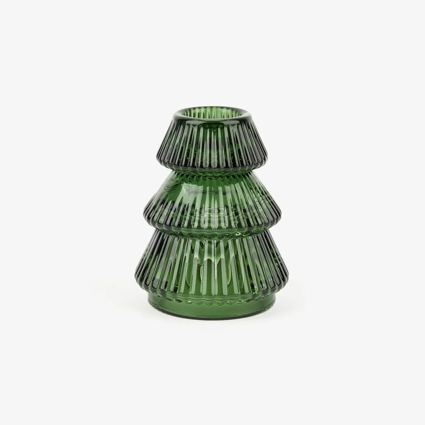 Candelabro de cristal verde Abeto Ø7x8cm
