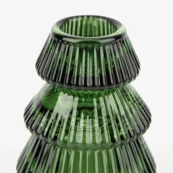 Candelabro de cristal verde Abeto Ø7x8cm