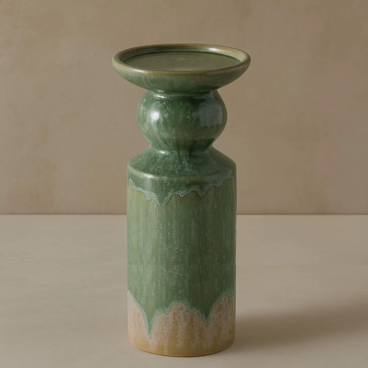 Candelabro de gres verde Narea 24cm