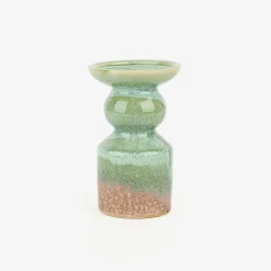 Candelabro de gres verde Narea 15cm