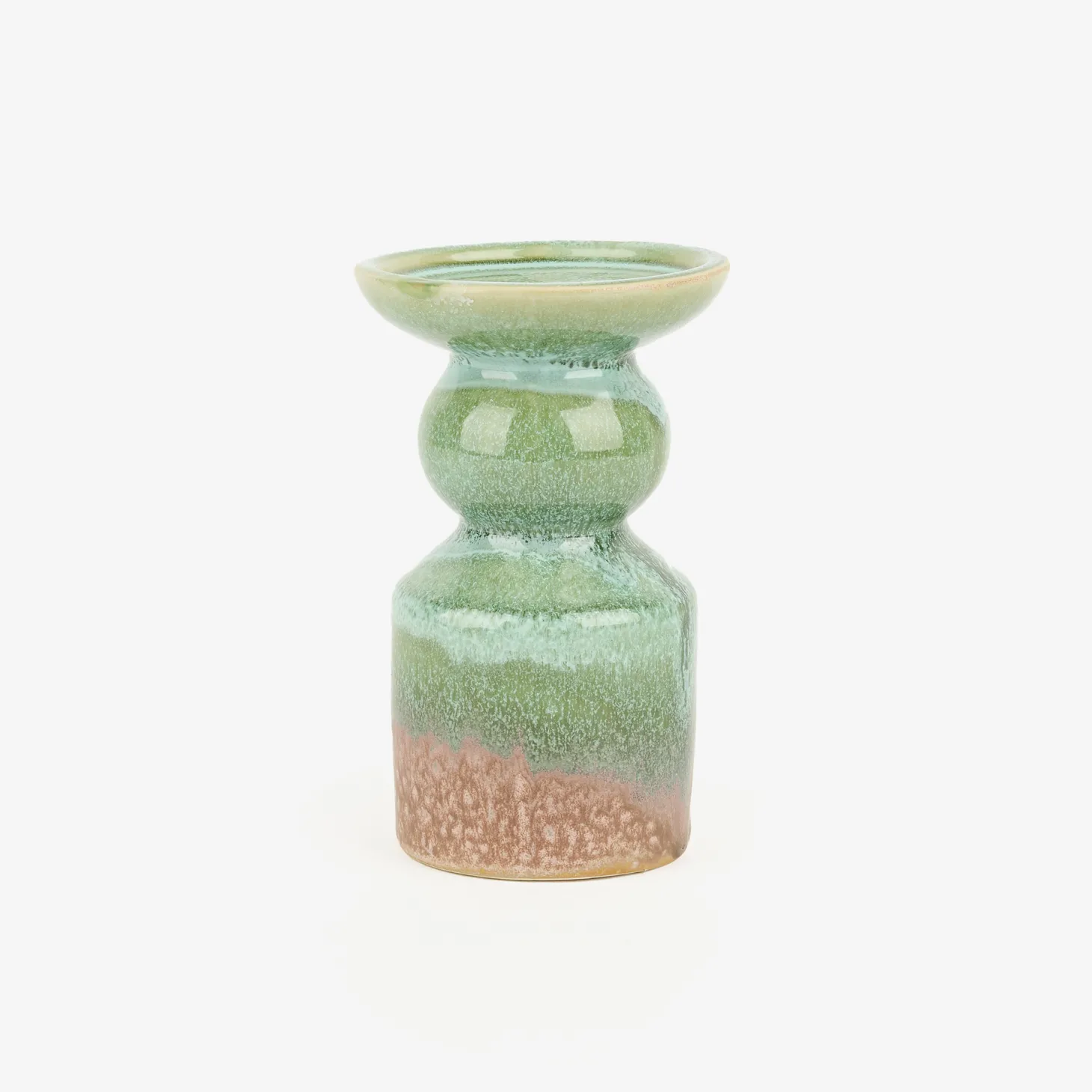 Candelabro de gres verde Narea 15cm