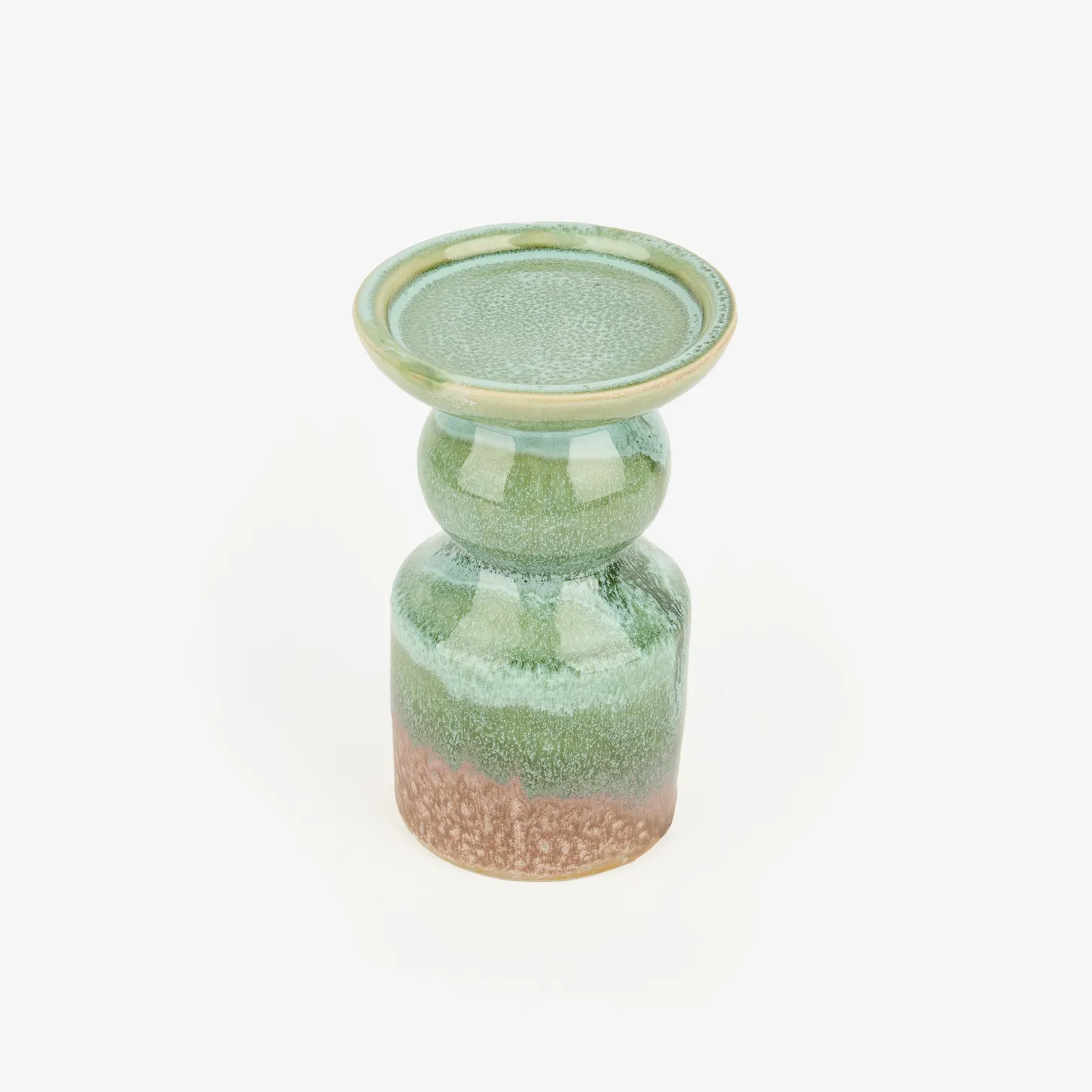 Candelabro de gres verde Narea 15cm