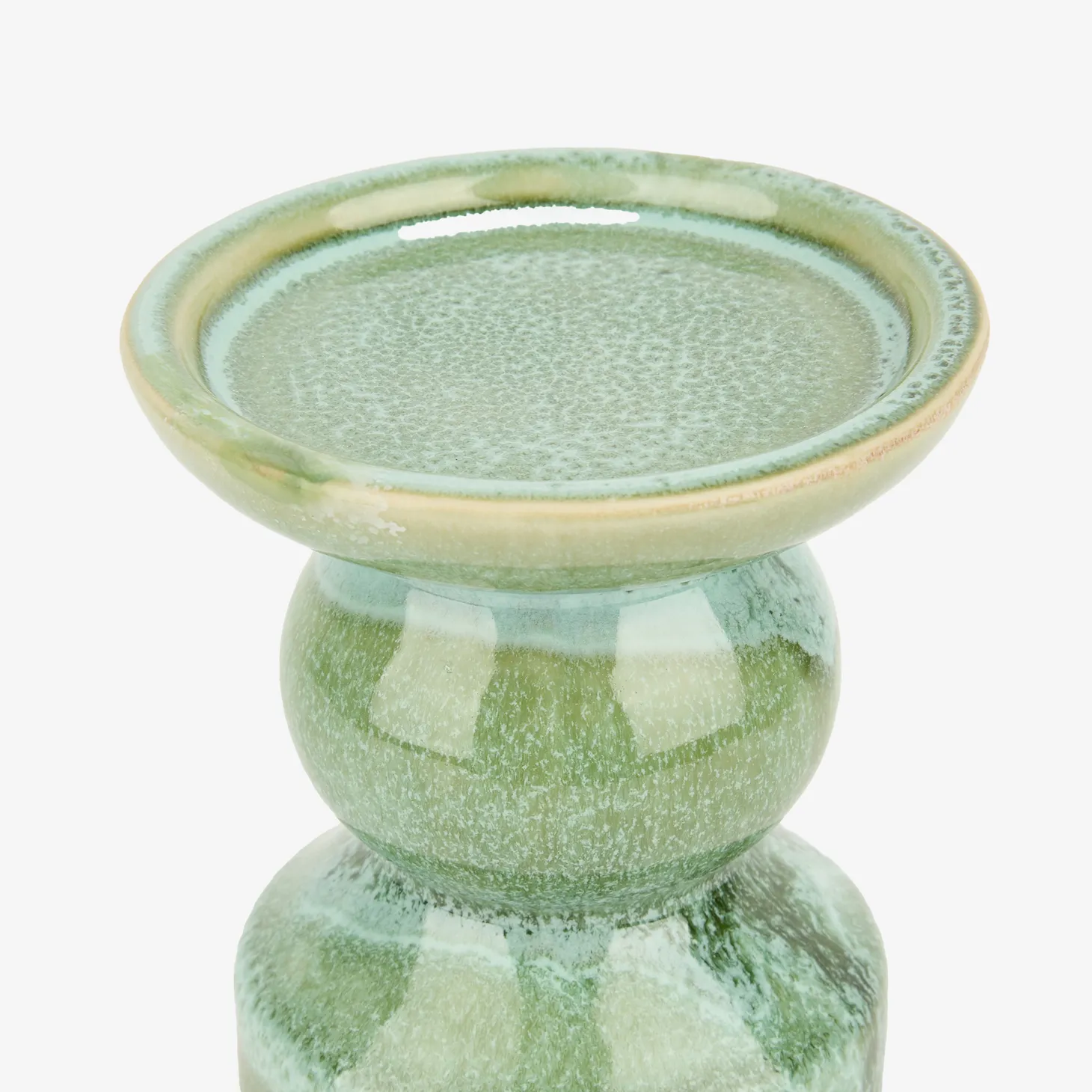 Candelabro de gres verde Narea 15cm