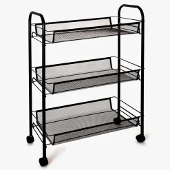 Carro de cocina negro Gorlan 44x26x63