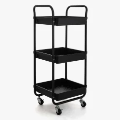 Carro de cocina negro Taron 35x30x77