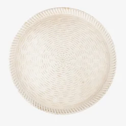Centro de mesa de madera beige Ø29,5cm