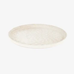 Centro de mesa de madera beige Ø29,5cm