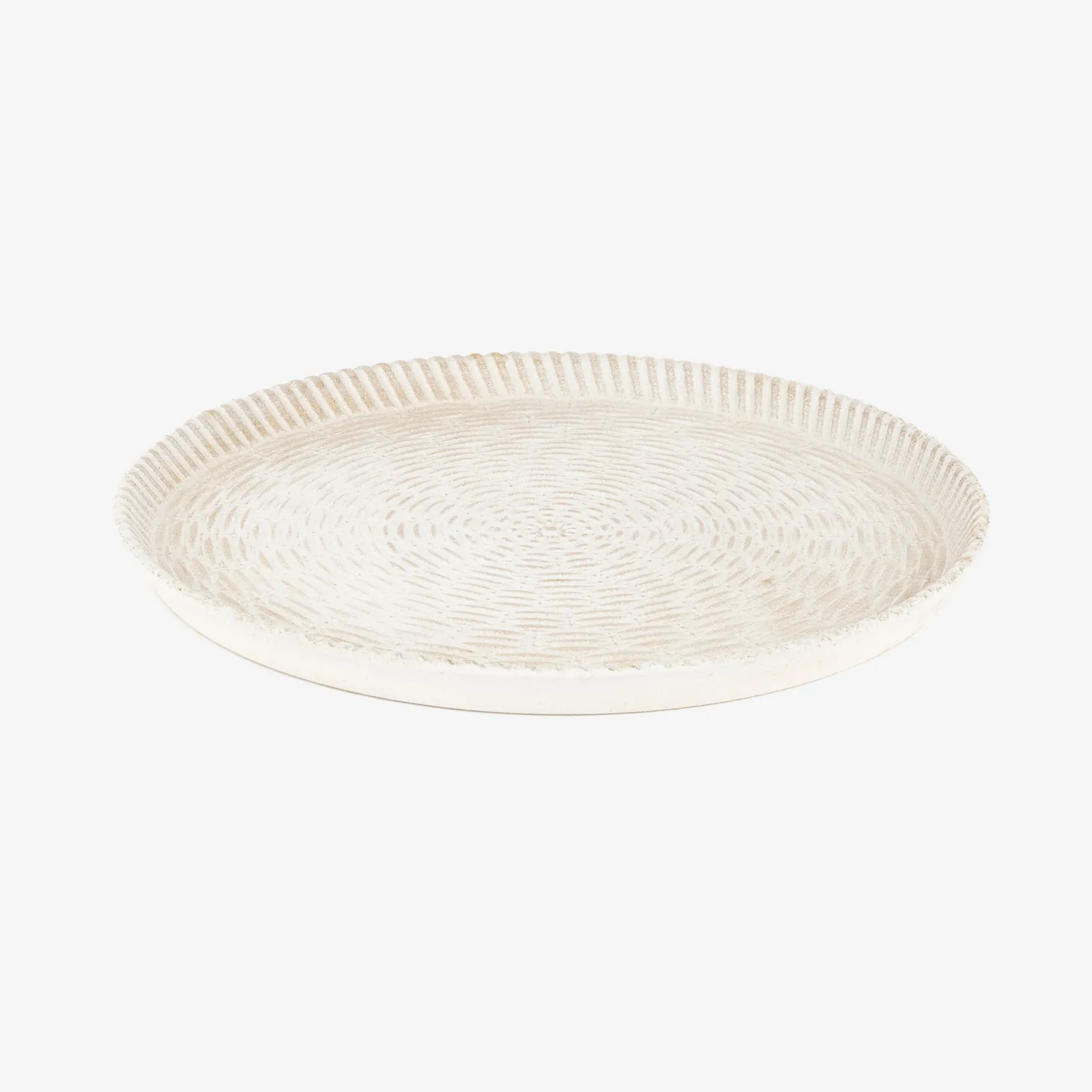 Centro de mesa de madera beige Ø29,5cm
