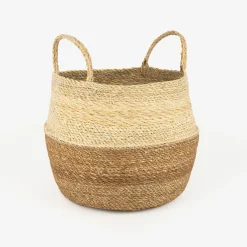 Cesta de fibras naturales Typha Rajad Ø30x38cm