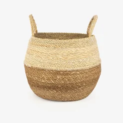 Cesta de fibras naturales Typha Rajad Ø30x38cm